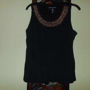 Ashley Stewart black embellished sleeveless top